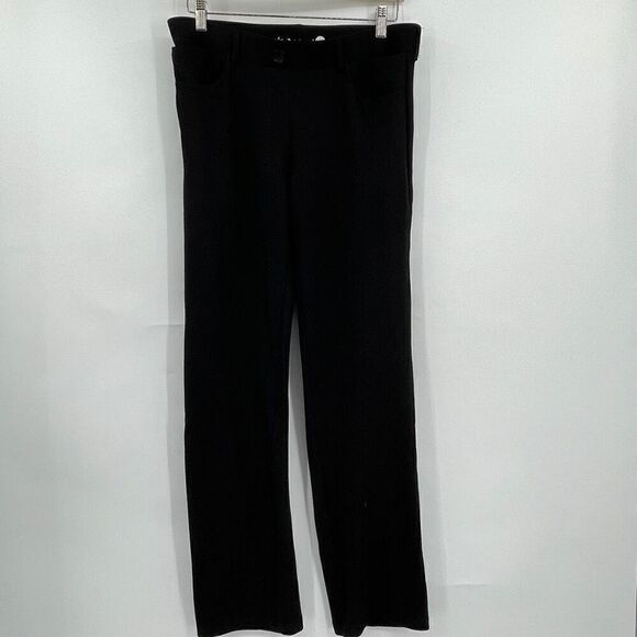 Betabrand Black Straight Leg Pull On Yoga Stretch Classic Dress Pants Large - Picture 1 of 6